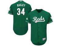 Green Celtic Homer Bailey Men #34 Majestic MLB Cincinnati Reds Flexbase Collection Jersey