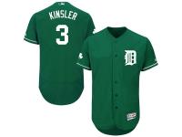 Green Celtic Ian Kinsler Men #3 Majestic MLB Detroit Tigers Flexbase Collection Jersey