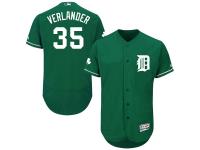 Green Celtic Justin Verlander Men #35 Majestic MLB Detroit Tigers Flexbase Collection Jersey