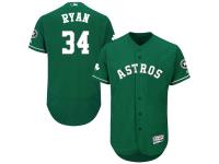 Green Celtic Nolan Ryan Men #34 Majestic MLB Houston Astros Flexbase Collection Jersey