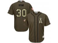 Green Nolan Ryan Men #30 Majestic MLB Los Angeles Angels Of Anaheim Salute To Service Jersey