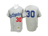 Grey 1963 Throwback Maury Wills Men #30 Mitchell And Ness MLB Los Angeles Dodgers Jersey
