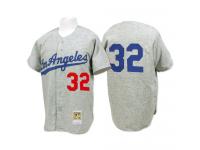 Grey 1963 Throwback Sandy Koufax Men #32 Mitchell And Ness MLB Los Angeles Dodgers Jersey