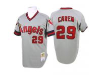Grey 1985 Throwback Rod Carew Men #29 Mitchell And Ness MLB Los Angeles Angels Of Anaheim Jersey