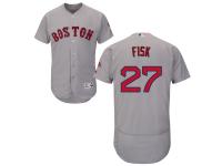 Grey Carlton Fisk Men #27 Majestic MLB Boston Red Sox Flexbase Collection Jersey