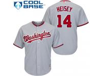 Grey Chris Heisey Men #14 Majestic MLB Washington Nationals Cool Base Road Jersey
