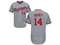 Grey Chris Heisey Men #14 Majestic MLB Washington Nationals Flexbase Collection Jersey