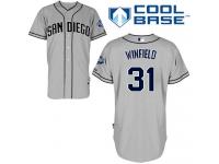 Grey Dave Winfield Men #31 Majestic MLB San Diego Padres Cool Base Road Jersey