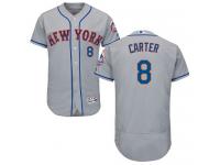 Grey Gary Carter Men #8 Majestic MLB New York Mets Flexbase Collection Jersey