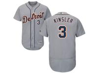 Grey Ian Kinsler Men #3 Majestic MLB Detroit Tigers Flexbase Collection Jersey