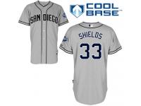 Grey James Shields Men #33 Majestic MLB San Diego Padres Cool Base Road Jersey
