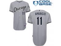 Grey Luis Aparicio Men #11 Majestic MLB Chicago White Sox Cool Base Road Jersey