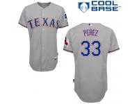 Grey Martin Perez Men #33 Majestic MLB Texas Rangers Cool Base Road Jersey