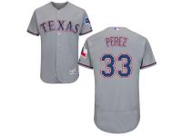 Grey Martin Perez Men #33 Majestic MLB Texas Rangers Flexbase Collection Jersey