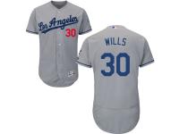 Grey Maury Wills Men #30 Majestic MLB Los Angeles Dodgers Alternate Flexbase Collection Jersey