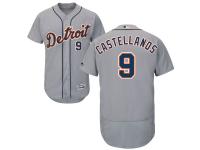 Grey Nick Castellanos Men #9 Majestic MLB Detroit Tigers Flexbase Collection Jersey