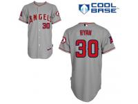Grey Nolan Ryan Men #30 Majestic MLB Los Angeles Angels Of Anaheim Cool Base Road Jersey