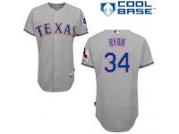 Grey Nolan Ryan Men #34 Majestic MLB Texas Rangers Cool Base Road Jersey
