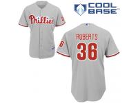 Grey Robin Roberts Men #36 Majestic MLB Philadelphia Phillies Cool Base Road Jersey