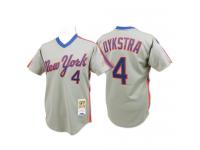 Grey Throwback Lenny Dykstra Men #4 Mitchell And Ness MLB New York Mets Jersey