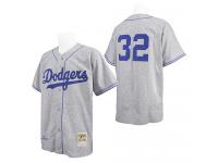 Grey Throwback Sandy Koufax Men #32 Mitchell And Ness MLB Los Angeles Dodgers Jersey