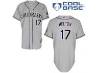 Grey Todd Helton Men #17 Majestic MLB Colorado Rockies Cool Base Road Jersey