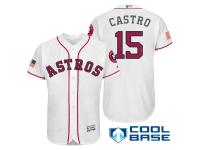 Houston Astros #15 Jason Castro White Stars & Stripes 2016 Independence Day Cool Base Jersey