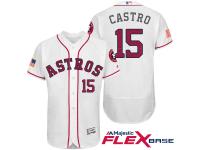 Houston Astros #15 Jason Castro White Stars & Stripes 2016 Independence Day Flex Base Jersey