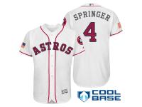 Houston Astros #4 George Springer White Stars & Stripes 2016 Independence Day Cool Base Jersey