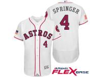 Houston Astros #4 George Springer White Stars & Stripes 2016 Independence Day Flex Base Jersey