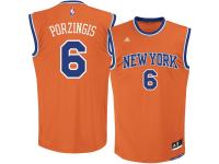 Kristaps Porzingis New York Knicks adidas Fashion Replica Jersey - Orange