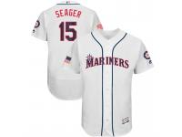 Kyle Seager #15 Seattle Mariners 2017 Stars & Stripes Independence Day White Flex Base Jersey - Men