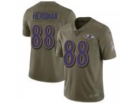 Limited Men's Cole Herdman Baltimore Ravens Nike 2017 Salute to Service Jersey - Green