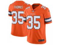 Limited Men's Dymonte Thomas Denver Broncos Nike Color Rush Vapor Untouchable Jersey - Orange