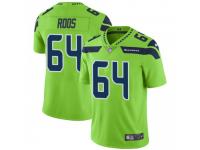 Limited Men's Jordan Roos Seattle Seahawks Nike Color Rush Neon Jersey - Green