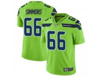 Limited Men's Jordan Simmons Seattle Seahawks Nike Color Rush Neon Jersey - Green