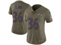 Limited Women's Chuck Clark Baltimore Ravens Nike 2017 Salute to Service Jersey - Green