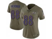 Limited Women's Cole Herdman Baltimore Ravens Nike 2017 Salute to Service Jersey - Green