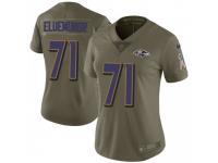 Limited Women's Jermaine Eluemunor Baltimore Ravens Nike 2017 Salute to Service Jersey - Green