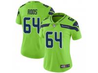 Limited Women's Jordan Roos Seattle Seahawks Nike Color Rush Neon Jersey - Green