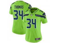 Limited Women's Simeon Thomas Seattle Seahawks Nike Color Rush Neon Jersey - Green