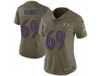 Limited Women's Willie Henry Baltimore Ravens Nike 2017 Salute to Service Jersey - Green