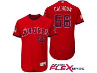 Los Angeles Angels #56 Kole Calhoun Red Stars & Stripes 2016 Independence Day Flex Base Jersey