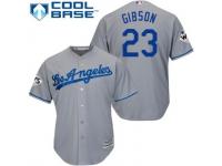 Majestic Kirk Gibson  Men's 2017 World Series Bound Jersey - MLB Los Angeles Dodgers #23 Grey Road Cool Base