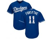 Majestic Logan Forsythe Authentic Men's Jersey - MLB Los Angeles Dodgers #11 Royal Blue Cool Base Team Logo Fashion