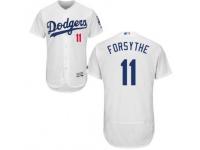 Majestic Logan Forsythe Authentic Men's Jersey - MLB Los Angeles Dodgers #11 White Home Flex Base