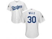 Majestic Maury Wills  Men's 2017 World Series Bound Jersey - MLB Los Angeles Dodgers #30 White Home Cool Base