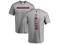 Men #17 Terry McLaurin Ash Football Backer Washington Redskins T-Shirt