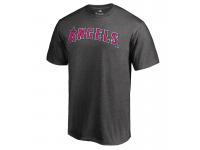 Men 2017 Mother's Day Los Angeles Angels Pink Wordmark Heather Gray T-Shirt