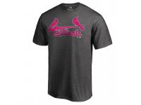 Men 2017 Mother's Day St. Louis Cardinals Pink Wordmark Heather Gray T-Shirt